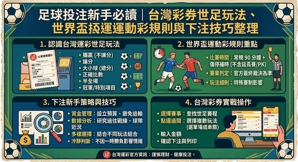 足球投注新手必讀｜台灣彩券世足玩法、世界盃運動彩規則與下注技巧整理